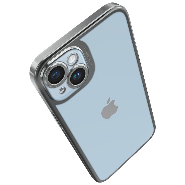 Spigen iPhone 14 Skal Optik Crystal Chrome Gray