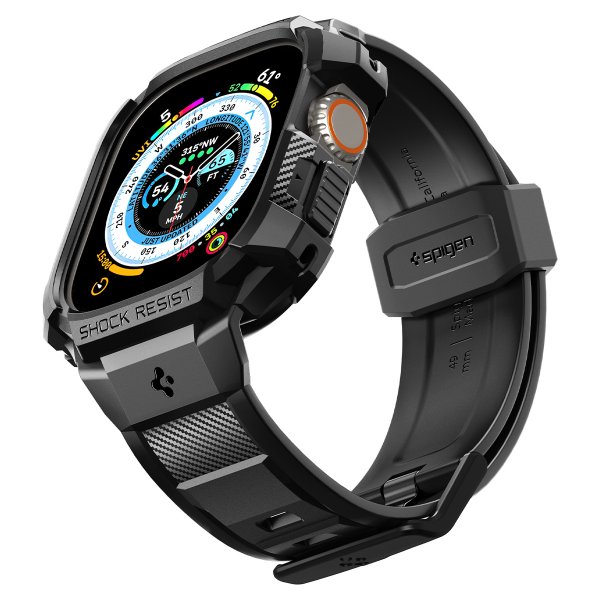 Spigen Apple Watch Ultra Skal och Armband Rugged Armor Pro Svart