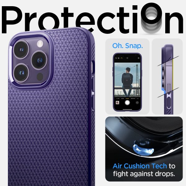 Spigen iPhone 14 Pro Skal Liquid Air Deep Purple