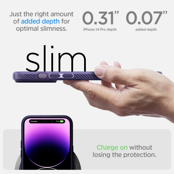 Spigen iPhone 14 Pro Skal Liquid Air Deep Purple
