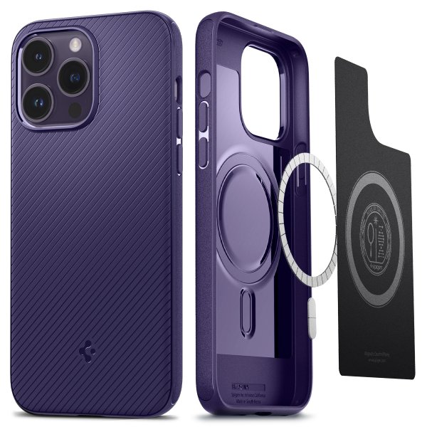 Spigen iPhone 14 Pro Max Skal Mag Armor MagFit Deep Purple