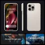 Spigen iPhone 15 Pro Max Skal Liquid Air Natural Titanium