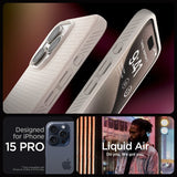 Spigen iPhone 15 Pro Skal Liquid Air Natural Titanium