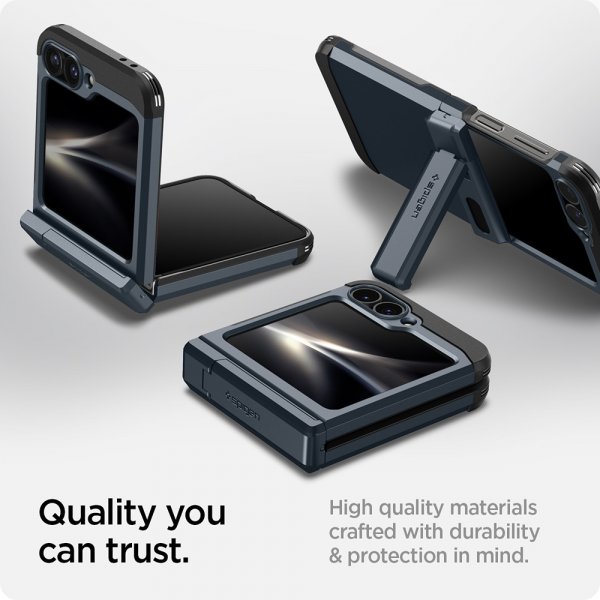 Spigen Samsung Galaxy Z Flip 6/Flip 7 FE Skal Tough Armor Pro Metal Slate