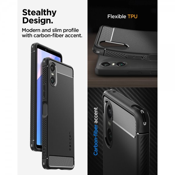 Spigen Sony Xperia 10 VI Skal Rugged Armor Matte Black