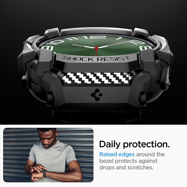 Spigen Samsung Galaxy Watch Ultra Armband och Skal Rugged Armor Pro Matte Black