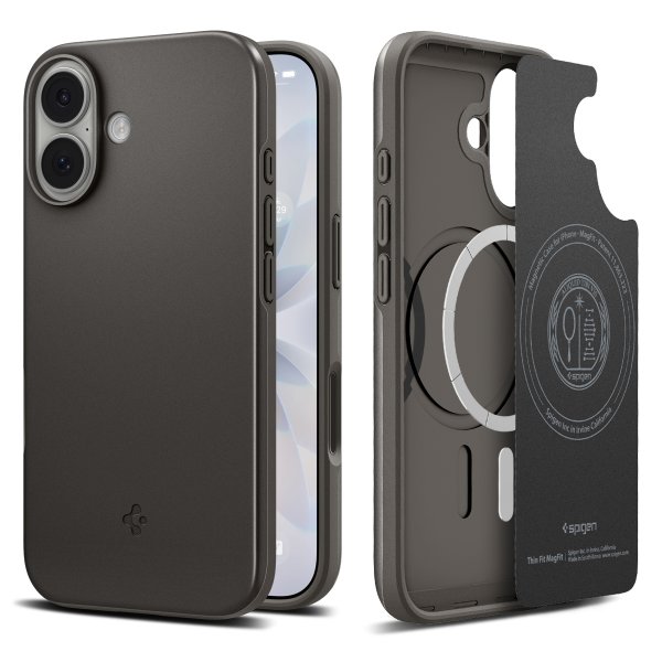 Spigen iPhone 17 Skal Thin Fit MagFit Gunmetal