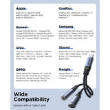 Joyroom Adapter 2-in-1 Audio Adapter USB-C to 3.5mm+USB-C
