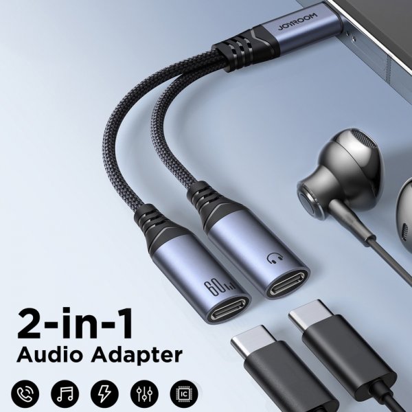 Joyroom Adapter 2-in-1 Audio Adapter USB-C to dual USB-C