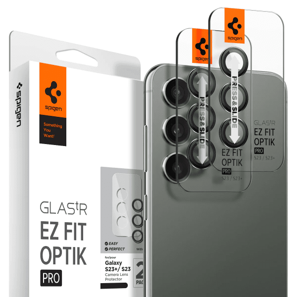 Spigen Samsung Galaxy S23/S23 Plus/S24 Kameraskydd GLAS.tR EZ Fit Optik Pro 2-pack Svart