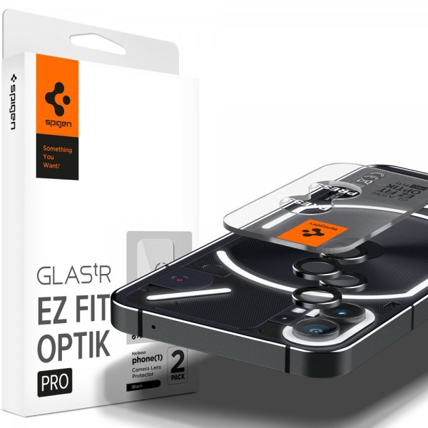 Spigen Nothing Phone (1) Kameraskydd GLAS.tR EZ Fit Optik Pro 2-pack Svart