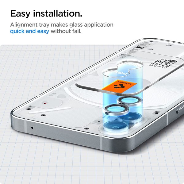 Spigen Nothing Phone (1) Kameraskydd GLAS.tR EZ Fit Optik Pro 2-pack Silver