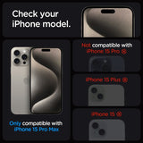 Spigen iPhone 15 Pro Max Skärmskydd GLAS.tR EZ Fit FC Svart 2-pack