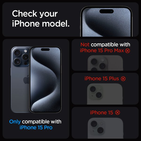 Spigen iPhone 15 Pro Skärmskydd GLAS.tR EZ Fit FC Svart 2-pack