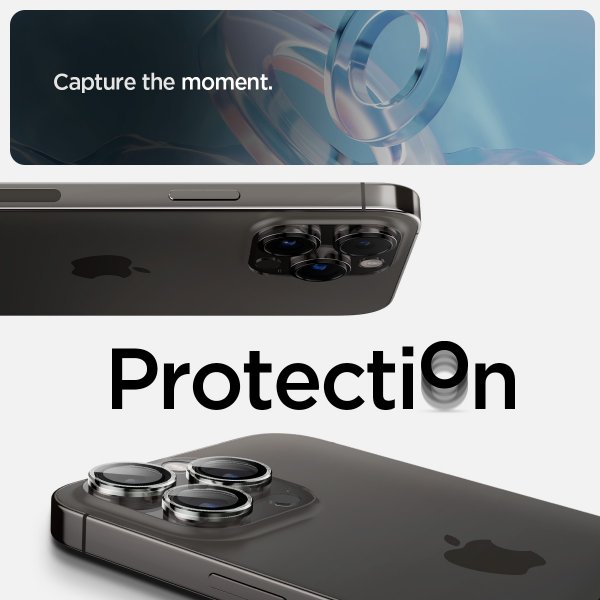 Spigen iPhone 14/15/16/17 Pro & Pro Max Kameraskydd GLAS.tR EZ Fit Optik Pro 2-pack Crystal Clear