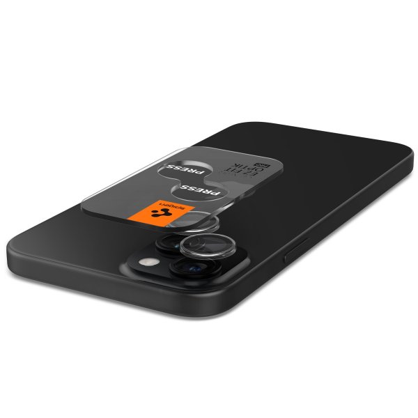 Spigen iPhone 14/15/14 Plus/15 Plus Kameraskydd GLAS.tR EZ Fit Optik Pro Crystal Clear 2-pack