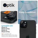 Spigen iPhone 14/15/14 Plus/15 Plus Kameraskydd GLAS.tR EZ Fit Optik Pro Crystal Clear 2-pack