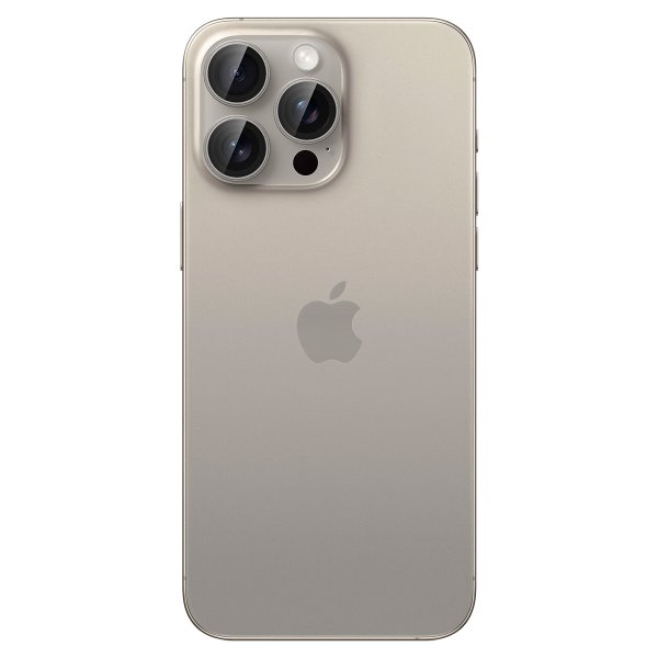 Spigen iPhone 15 Pro/iPhone 15 Pro Max Kameraskydd GLAS.tR EZ Fit Optik Pro 2-pack Natural Titanium