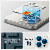 Spigen iPhone 15 Pro/iPhone 15 Pro Max Kameraskydd GLAS.tR EZ Fit Optik Pro 2-pack White Titanium