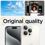 Spigen iPhone 15 Pro/iPhone 15 Pro Max Kameraskydd GLAS.tR EZ Fit Optik Pro 2-pack White Titanium