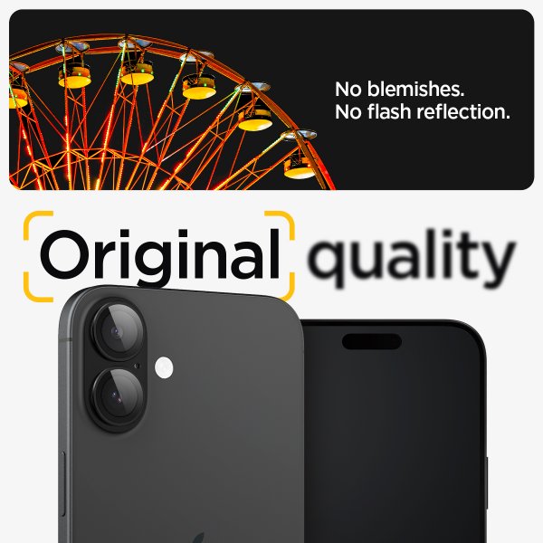 Spigen iPhone 16/iPhone 16 Plus Kameraskydd GLAS.tR EZ Fit Optik Pro 2-pack Svart