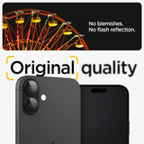 Spigen iPhone 16/iPhone 16 Plus Kameraskydd GLAS.tR EZ Fit Optik Pro 2-pack Svart
