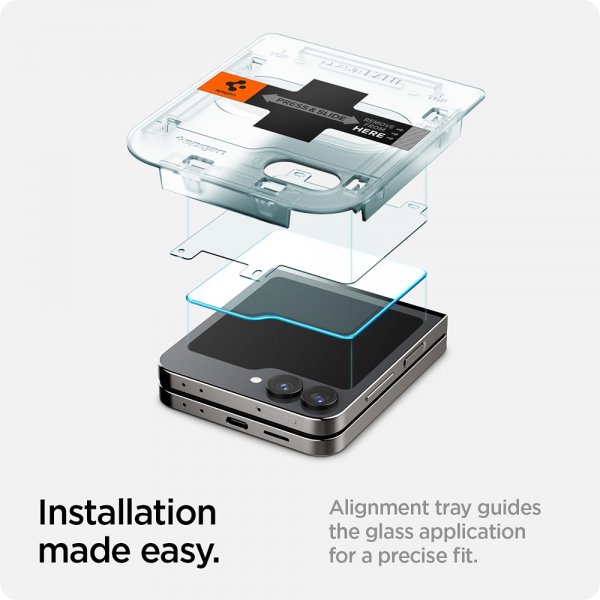 Spigen Samsung Galaxy Z Flip 6/Flip 7 FE Skärmskydd GLAS.tR EZ Fit 2-pack