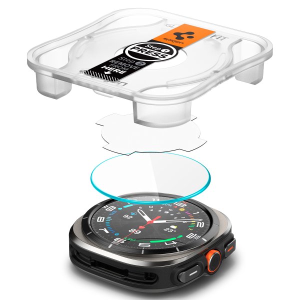 Spigen Samsung Galaxy Watch Ultra Skärmskydd GLAS.tR EZ Fit 2-pack