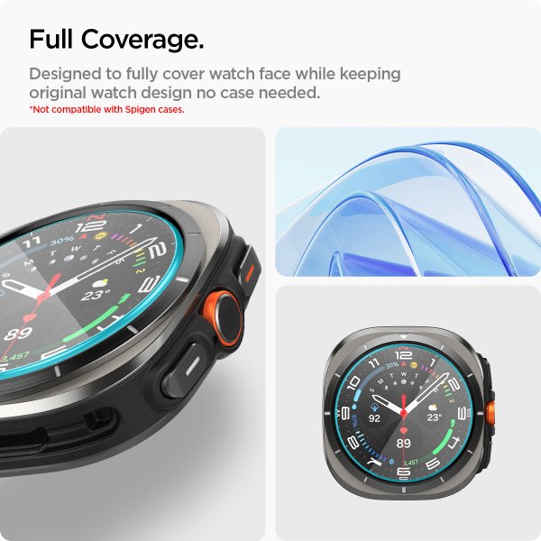 Spigen Samsung Galaxy Watch Ultra Skärmskydd GLAS.tR EZ Fit 2-pack