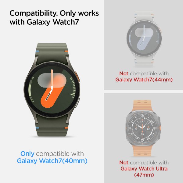 Spigen Samsung Galaxy Watch 7 40mm Skärmskydd GLAS.tR EZ Fit 2-pack