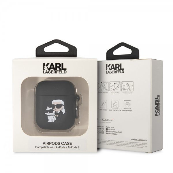 Karl Lagerfeld AirPods 1/2 Skal 3D Logo Svart