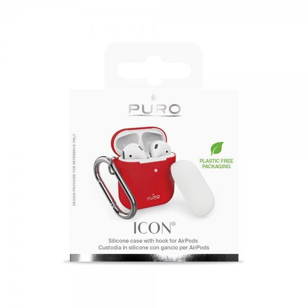 Puro AirPods 1/2 Skal Icon Röd