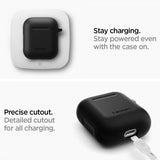 Spigen AirPods 1/2 Skal Silicone Case Svart