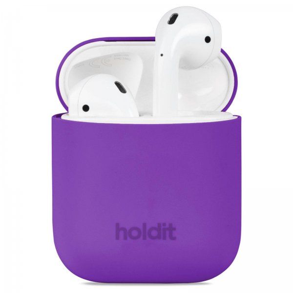 holdit AirPods 1/2 Skal Silikon Bright Purple