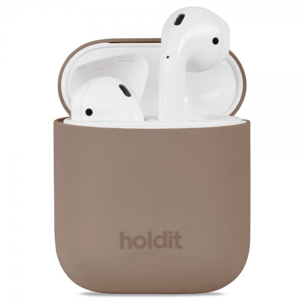 holdit AirPods 1/2 Skal Silikon Mocha Brown