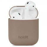holdit AirPods 1/2 Skal Silikon Mocha Brown
