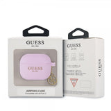 Guess AirPods 3 Skal Classic Logo 4G Charm Lila