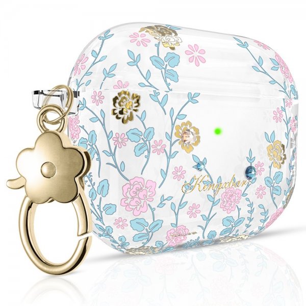 Kingxbar AirPods 3 Skal Flora Series Rosa Blå