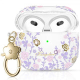 Kingxbar AirPods 3 Skal Flora Series Rosa Lila