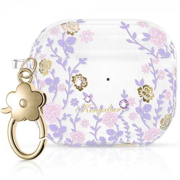 Kingxbar AirPods 3 Skal Flora Series Rosa Lila