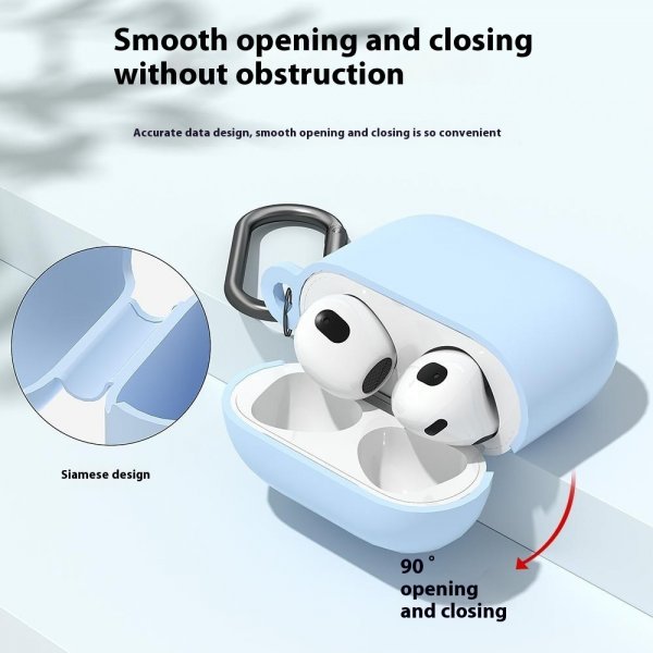 AirPods 4 Skal i Silikon med Karbinhake Rosa