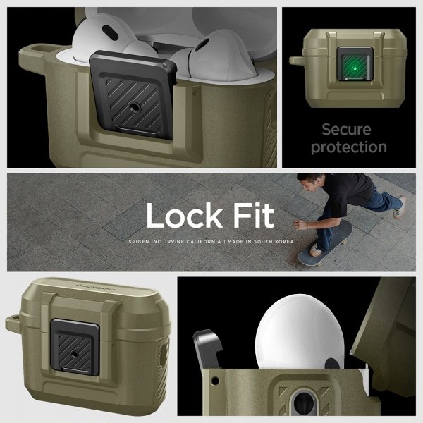 Spigen AirPods Pro 2 Skal Lock Fit Vintage Khaki
