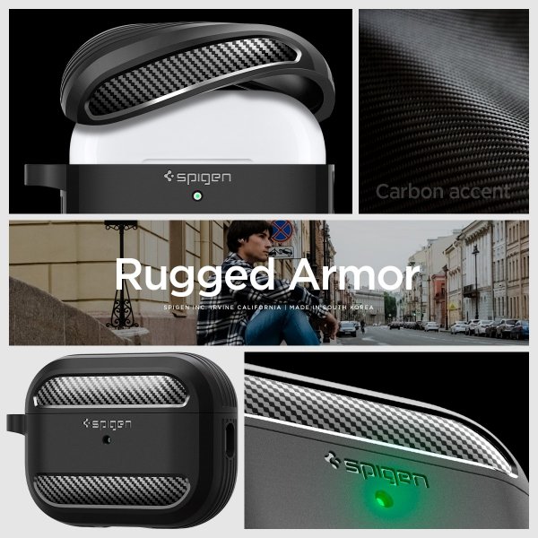 Spigen AirPods Pro 2 Skal Rugged Armor Matte Black