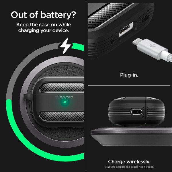 Spigen AirPods Pro 2 Skal Rugged Armor Matte Black