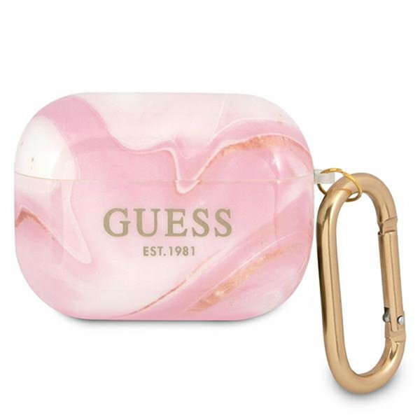 Guess AirPods Pro Skal Shiny Marble Rosa