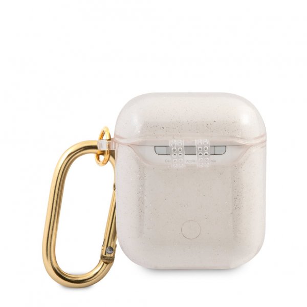 Guess AirPods (1/2) Skal Glitter Case Guld