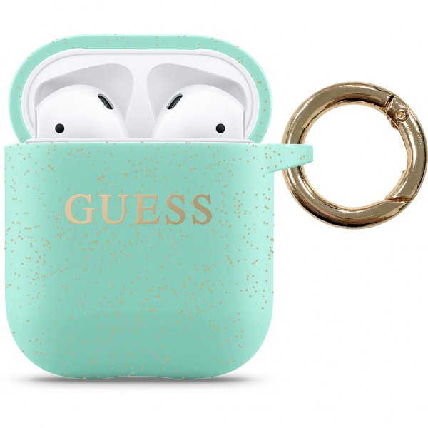 Guess AirPods (1/2) Skal Glitter Grön