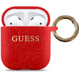 Guess AirPods (1/2) Skal Glitter Röd