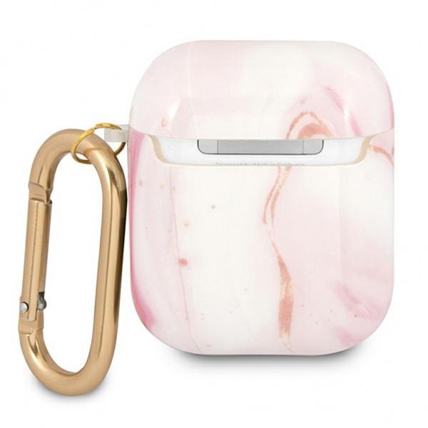 Guess AirPods (1/2) Skal Shiny Marble Rosa
