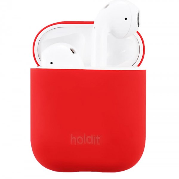 holdit AirPods (1/2) Skal Silikon Nygård Ruby Red